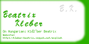 beatrix kleber business card